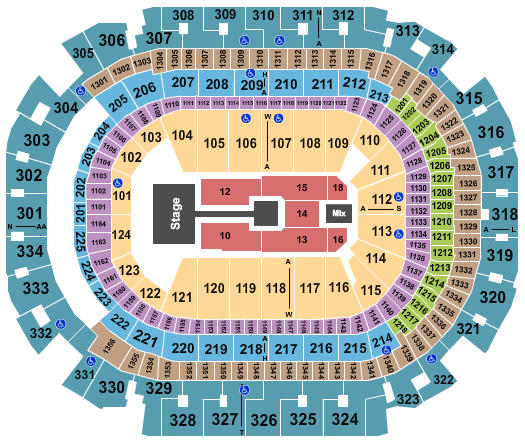 American Airlines Center Michael Bublé Seating Chart